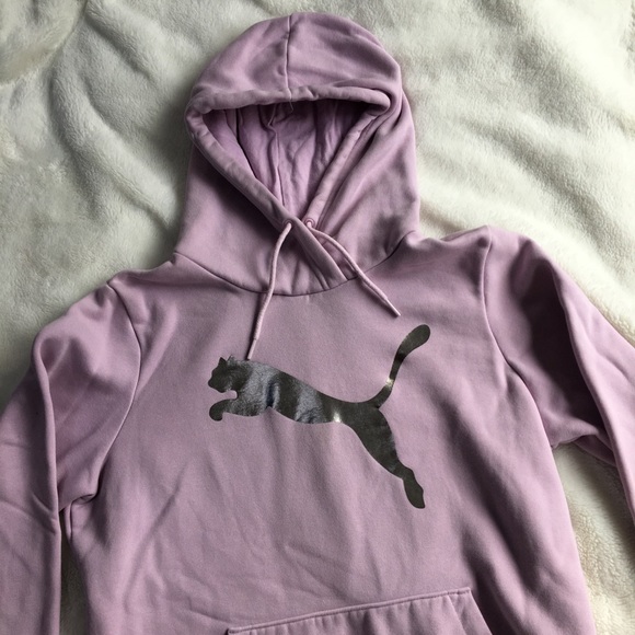 Puma Tops - Pink puma hoodie with silver logo
